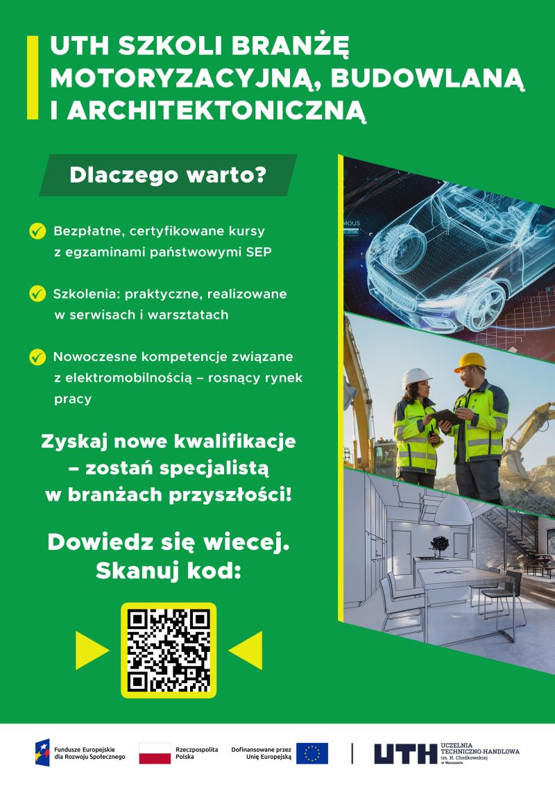 Bezpłatne szkolenia UTH dla branży motoryzacyjnej, budowlanej i architektonicznej